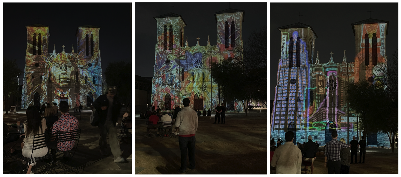 San Fernando Cathedral displaying portions of The Saga